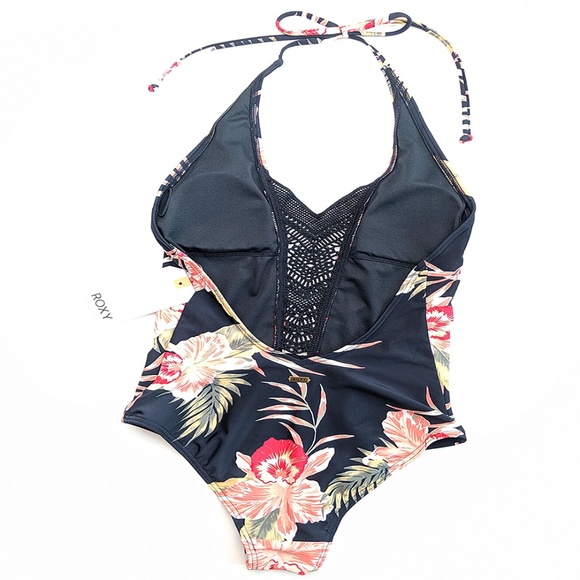 Roxy Women's Sea Lovers Tropical Palm Print Floral One Piece Swimsuit Small - Picture 4 of 6